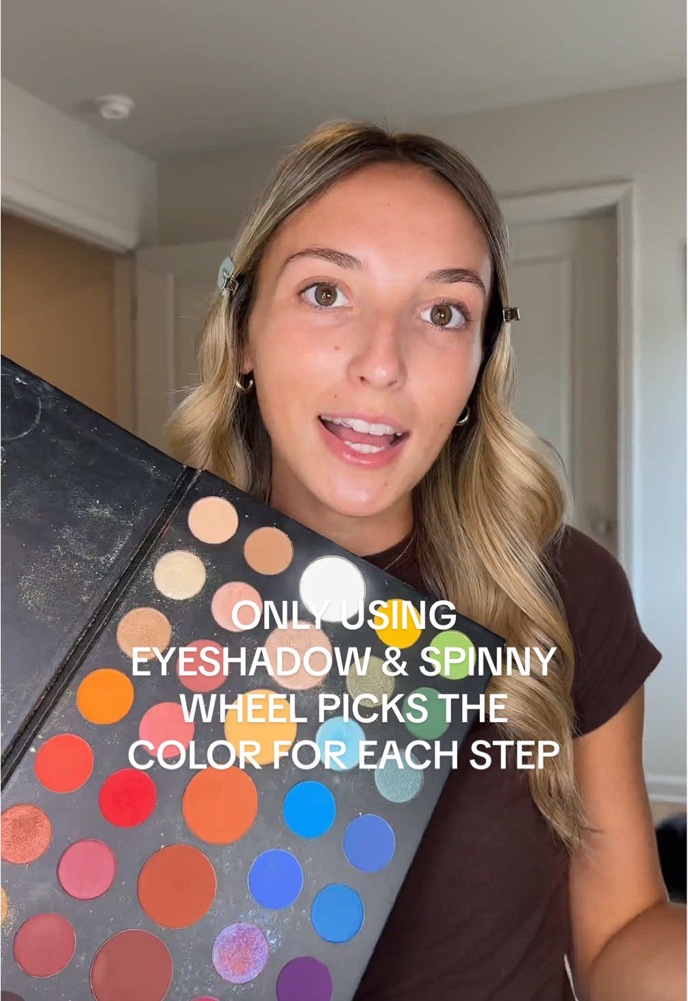 only using eyeshadow for each step!! #grwm #makeup #makeupchallenge #eyeshadow 