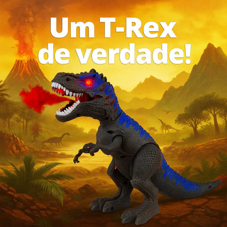 Olha só quem chegou direto da era dos dinossauros! 🦖  Link nos comentários ➡️ #DinossauroDeBrinquedo #TiranossauroRex #DiversãoGarantida #BrinquedoRealista #diadascrianças 