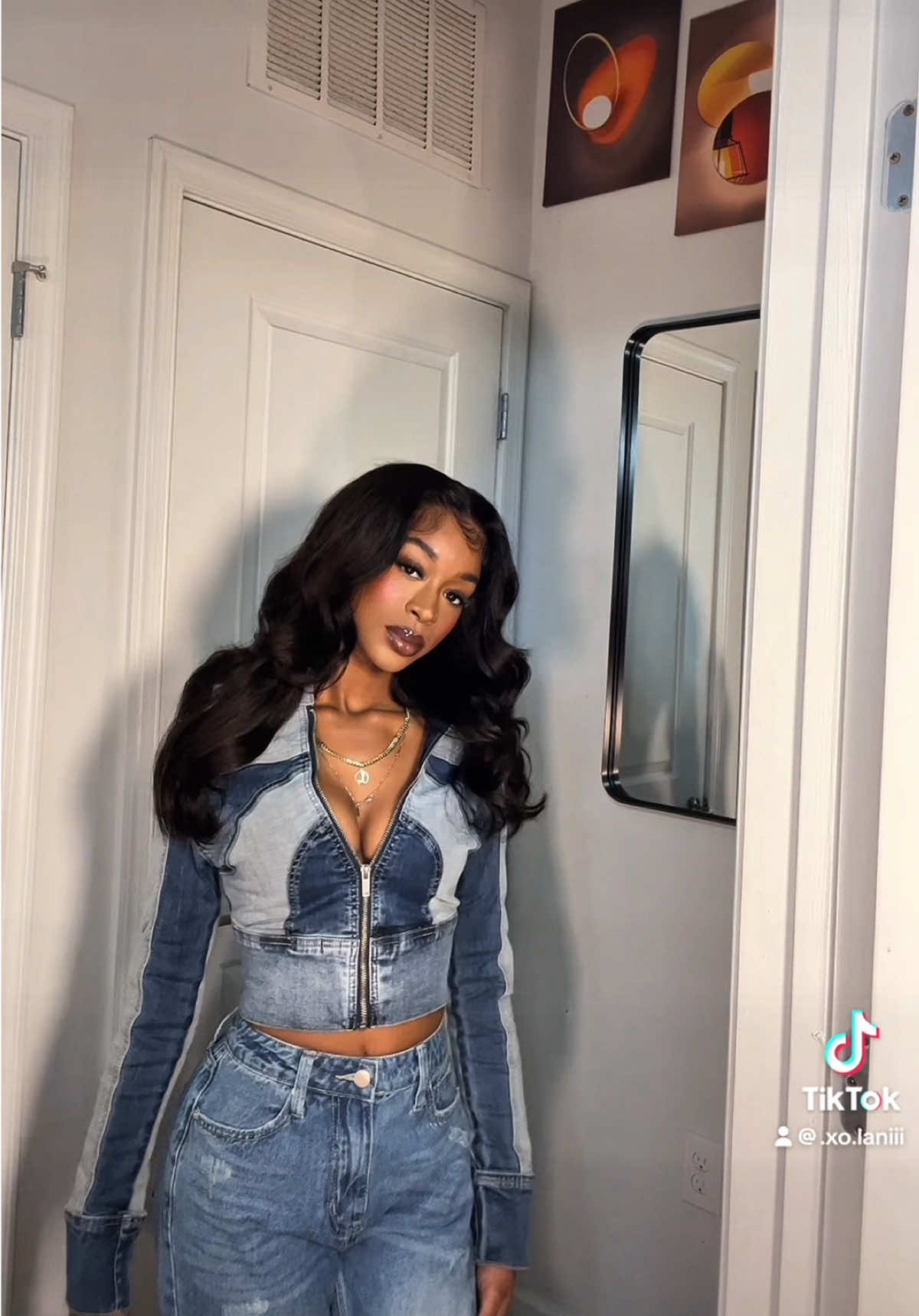 Coronado Two Tone Denim Moto Jacket✈️ @Fashion Nova 💖 #fashionnova #spotlightfinds #tiktokshopbacktoschool #dealsforyoudays 