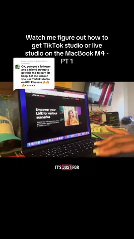 Replying to @Soft Chaos Muffin Pt 1 ✅ Ways to Use TikTok Live / Studio on an M4 MacBook 1. Parallels Desktop (Windows VM) + TikTok Live Studio 	•	Parallels runs Windows 11 ARM on Apple Silicon (including M4). 	•	Inside the Windows VM, you can install TikTok Live Studio just like on a PC. 	•	This gives you the full official TikTok Live Studio experience (overlays, comments, gifting, TikTok integration). 	•	Downsides: you need Parallels Desktop (paid, though there’s a trial) and a Windows license. It also uses extra system resources. ⸻ 2. OBS Studio (Native on macOS) + TikTok RTMP 	•	Install OBS Studio (free, runs natively on M-series Macs). 	•	In TikTok (if your account is eligible for streaming via RTMP), you can get a Stream Key + Server URL. 	•	Enter that in OBS, and you can stream directly from your Mac without Windows. 	•	This is lightweight and great for performance. 	•	Downsides: not everyone has access to TikTok’s RTMP option — sometimes you need to request it or meet follower requirements. ⸻ 3. Third-Party Mac Streaming Tools 	•	Apps like Meld Studio (Mac-first streaming software) support TikTok streaming and vertical formats. 	•	They’re designed for creators who want TikTok-style layouts but don’t want to mess with OBS. 	•	Usually simpler, but sometimes paid. ⸻ 4. Phone + Mac Combo 	•	Start your TikTok Live from your phone, then use your MacBook for: 	•	Screen sharing via AirPlay 	•	Feeding media / overlays into the stream 	•	This is the least technical but doesn’t give you desktop-level streaming control. ⸻ 👉 Since you’re on an M4 Mac, the best experience depends on what you want: 	•	Full TikTok features (chat, gifting, overlays): Parallels + Windows + TikTok Live Studio. 	•	Smooth native Mac streaming: OBS + TikTok RTMP. Other wise use another computer like my hp
