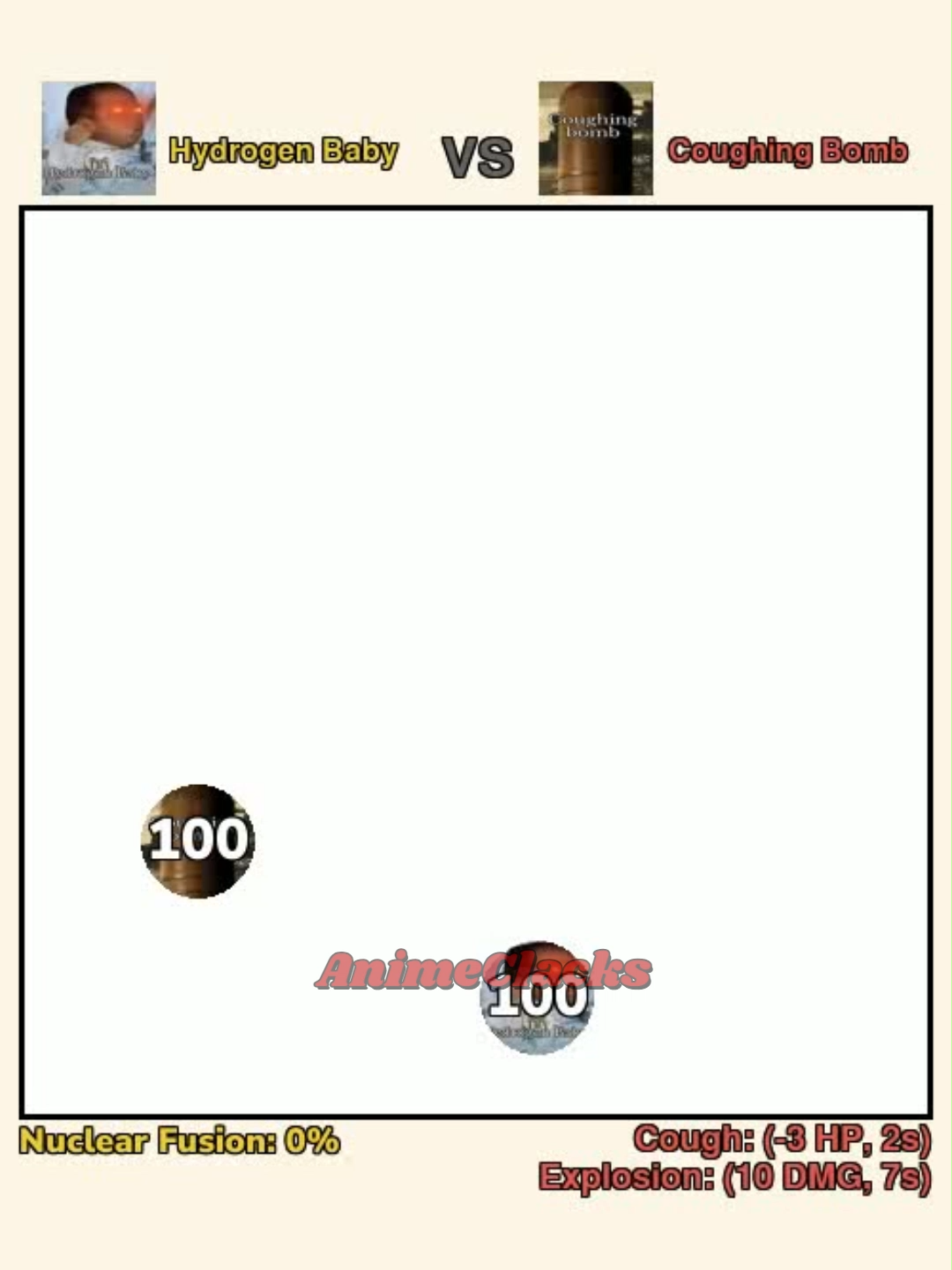 Hydrogen Baby 👶 VS 💥Coughing Bomb, Credits to @earclacks :D #satisfying #simulation #physics #fantasy #rpg #weaponbattles #earclacks
