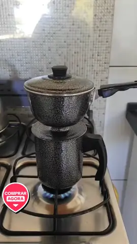 Cuscuzeira individual Alumínio 2 em 1 #cuscuzeira 