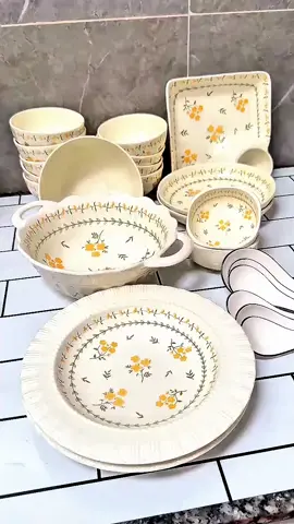 bộ bát đĩa gốm hoa cúc vàng  #batdiadep #decorbep #YEUBEP @Yến nè!🛍️ 
