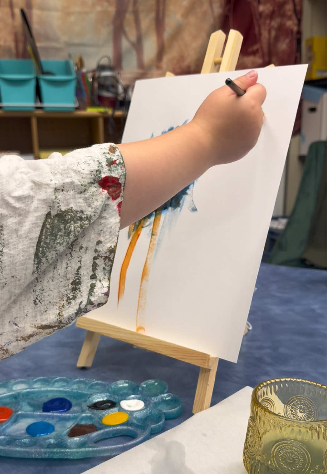 Watching these little artists work was my favorite part of the day 🥰  #prek #art #painting #cats #makelearningfun 