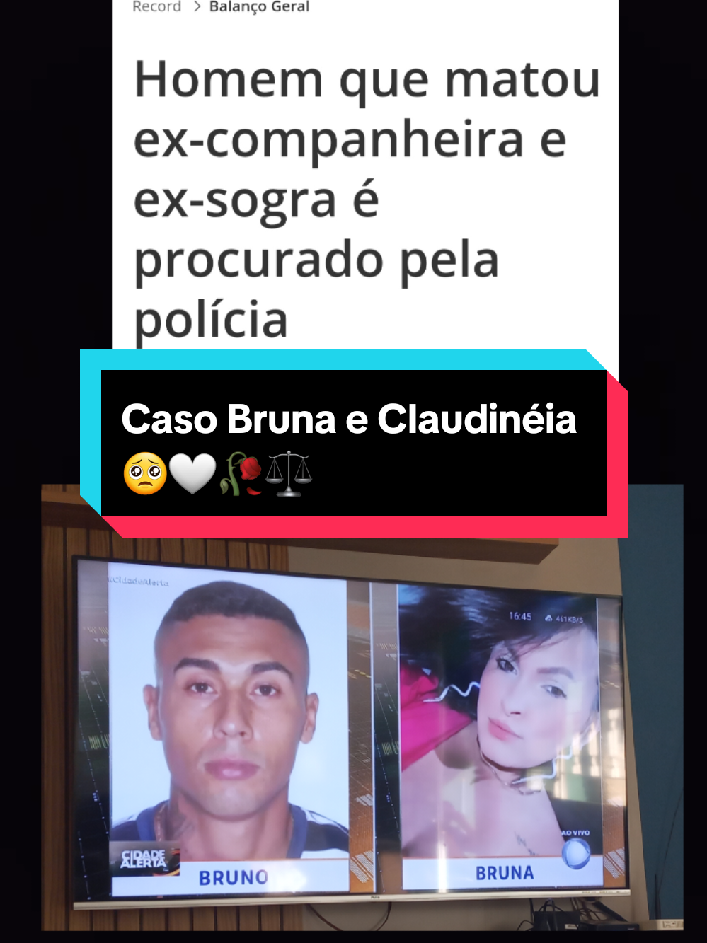 A polícia está à procura de Bruno. Ele usou a filha de apenas 4 meses para armar uma emboscada contra a ex-mulher. Bruno e Bruna foram casados por um ano e estavam separados há oito meses, mas ele não aceitava o fim. Em um plano cruel, Bruno leva a bebê para casa e diz que só devolveria se a ex fosse buscá-la. Bruna decide ir, mas pede o apoio da mãe, Claudinéia. Ao chegarem à casa de Bruno, as duas são assassinadas. Depois do crime, Bruno foge e abandona a filha sozinha no local. Agora, a polícia procura o assassino da mãe e filha. #justica #fyy #vaipraforyou #seguranca #feminicidio 