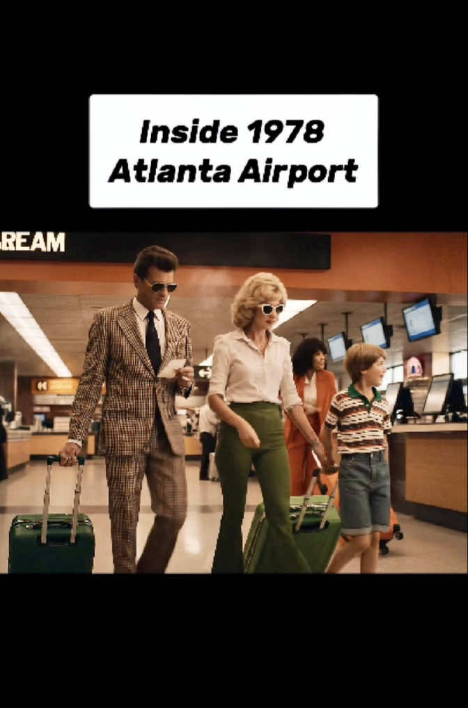 Inside a 1978 Atlanta Airport. What a massive difference almost 50 years later. 😳#nostalgia #1970s #vintageairports #throwback #fyp 