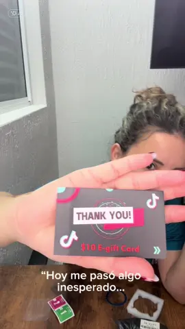 Nunca imaginé que TikTok Shop enviara gift cards 😱 Hoy me llegó una y fue toda una sorpresa 🎁 ¿A alguien más le ha pasado? Cuéntenme en los comentarios 👇”#TikTokShop #GiftCard #SorpresasDeTikTok #parati 
