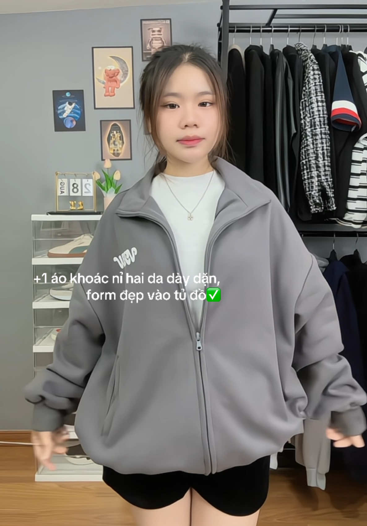 +1 áo khoác vào tủ đồ của bạn🥰#aokhoac #hoodiezip #xuhuong 