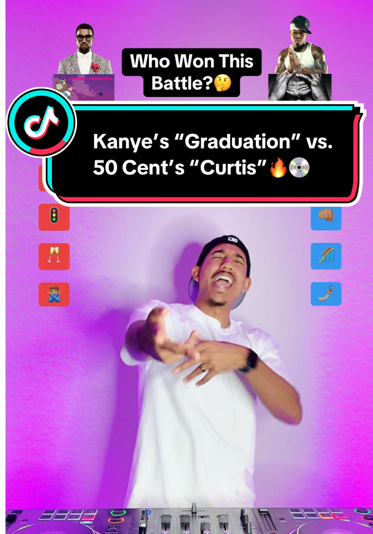 “Graduation” vs. “Curtis”: Who Won This Album Battle?💿 It’s been 18 years to the date since we had one of the most legendary moments in rap history🔥 Kanye West and 50 Cent both released an album on September 11th, 2007 and agreed to battle it out to see who got the most sales📊 Although 50 Cent was the bigger superstar at the time, Kanye moved his album date up a week to engage in this contest. The rest is history🎶📝 COMMENT WHO YOU THINK WON THIS BATTLE!🧐 #50cent #kanyewest #hiphop #rap #dj 