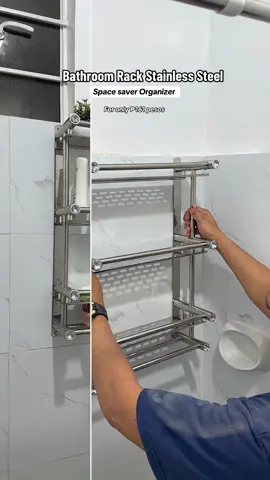 Space saver and maoorganize mga essential Sa bathroom#rackorganizer #bathroomorganizer #rackstainlesssteel #organizer #bathroomessentials  Disclaimer price may change depending on on seller price update 
