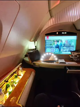 Wallet said “sit in economy”, points said “sleep in first”. This is why we play the credit card game. ✈️ #firstclassflight #luxurytravel #emiratesfirstclass #traveltok #creditcardpointsandmiles @Emirates 