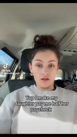 This is the piece of shit, money home, mama who takes half of her daughter paycheck