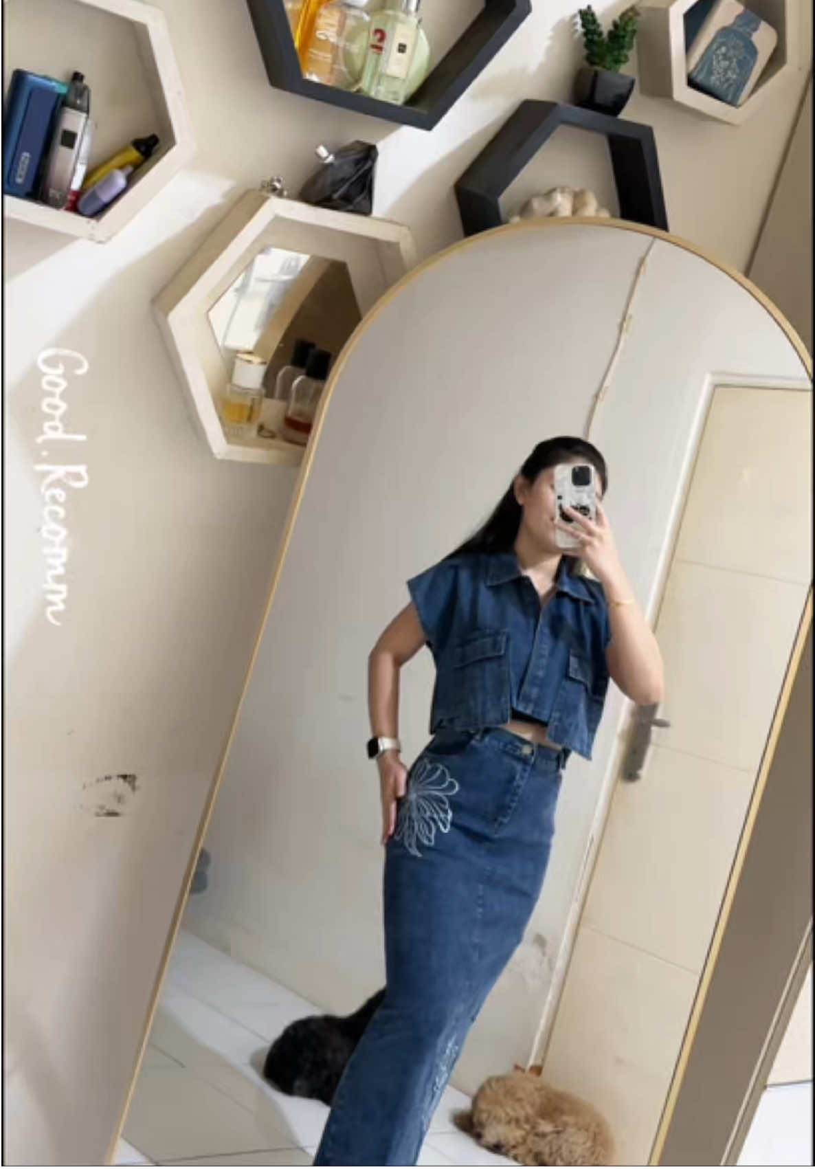 Rekomendasi One set rok jeans 🌷 yg aku pakai size standar (bb57) #oneset #setelanwanita #promoguncang99 #gajiansale 