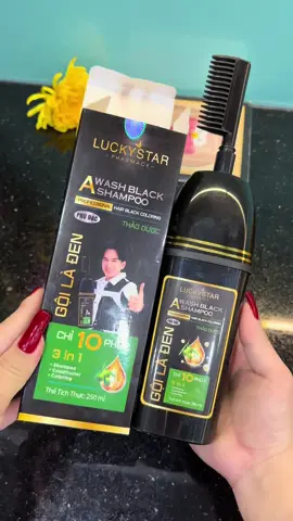 Dầu gội phủ bạc Thảo dược Luckystar gội là đen##emkieutaphoa##daugoiphubac##luckystar##daugoiphubacluckystar