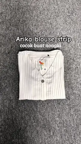 Arika blouse strip #kemejawanita #fyp #outfitideas 