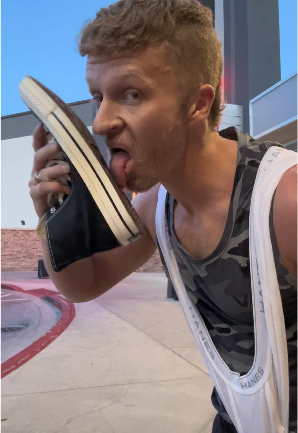 Ri Error licks the bottom his sneaker in public with a shoulder wedgie #converse #rjerror #sneaker #shoe #wedgie