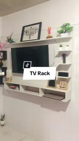 Wall Mounted TV Rack. Napaka aesthetic talaga ng TV Rack na 'to.💯🔥✨ #tvrack #wallmountedtvrack #hangingtvrack #woodentvrack #fyp