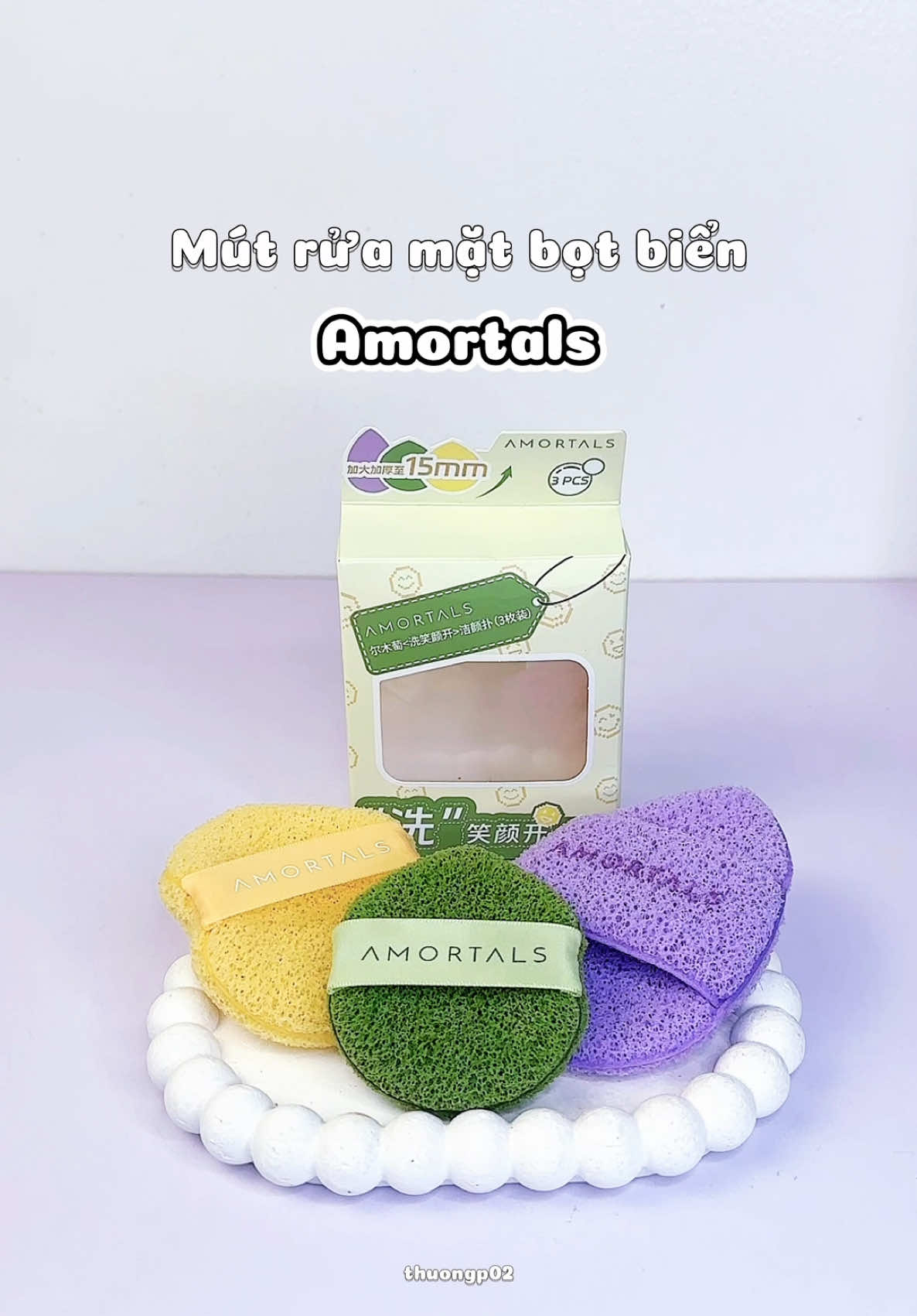Mút rửa mặt bọt biển Amortals #amortals #chipu #mutruamatbotbien #xuhuong #goclamdep 