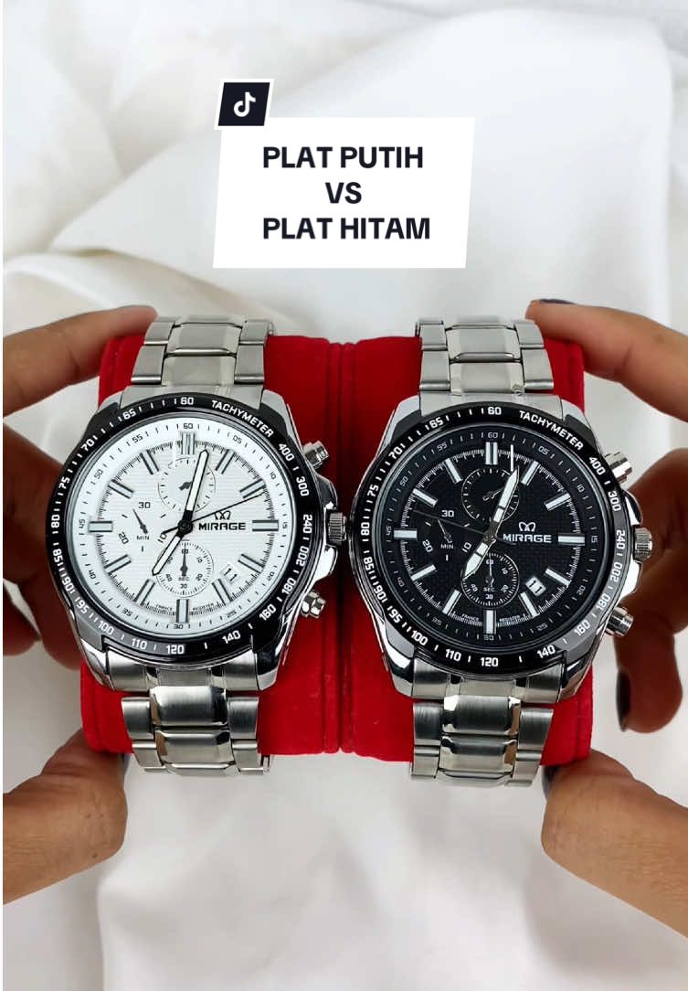 kalian para cowok, lebih pilih plat hitam atau putih nih? drop dikomen yaa. cek keranjang kuning untuk lebih detailnya🛒😎 #miragewatch #jamtanganoriginal #jamtanganpria #jamtanganmirage 