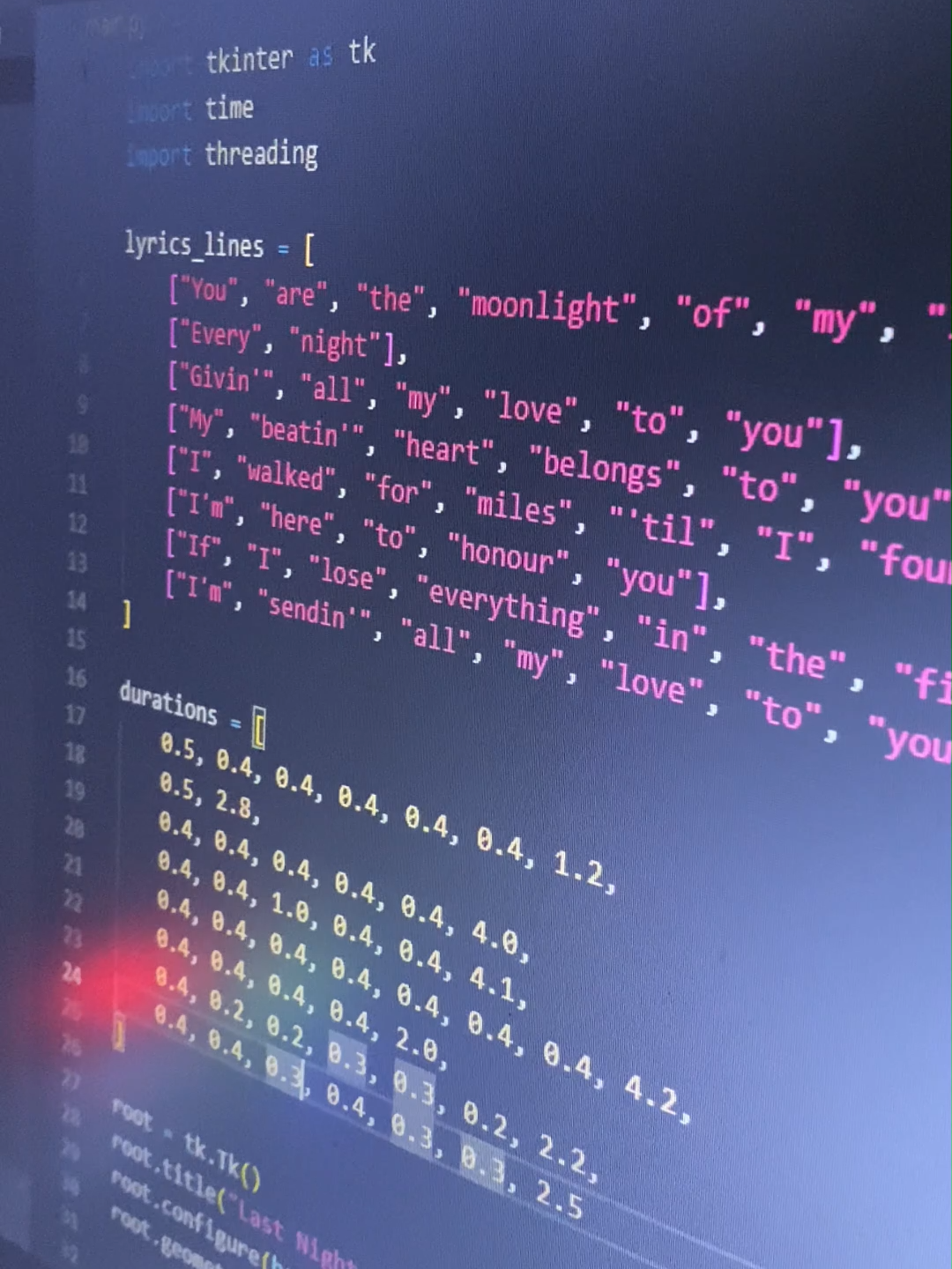 Last nigh on earth! #python #coding #pythoncoding #lyricsvideo #lyricsedit