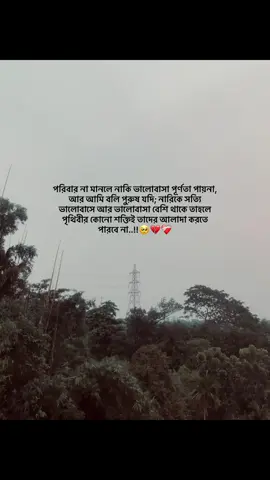 পরিবার না মানলে নাকি ভালোবাসা পূর্ণতা পায়না, আর আমি বলি পুরুষ যদি; নারিকে সত্যি ভালোবাসে আর ভালোবাসা বেশি থাকে তাহলে পৃথিবীর কোনো শক্তিই তাদের আলাদা করতে পারবে না..!!🥺💔❤️‍🩹#hummm #foryoupage #vairalvideo #sadstory #vairalvideo @TikTok Bangladesh 
