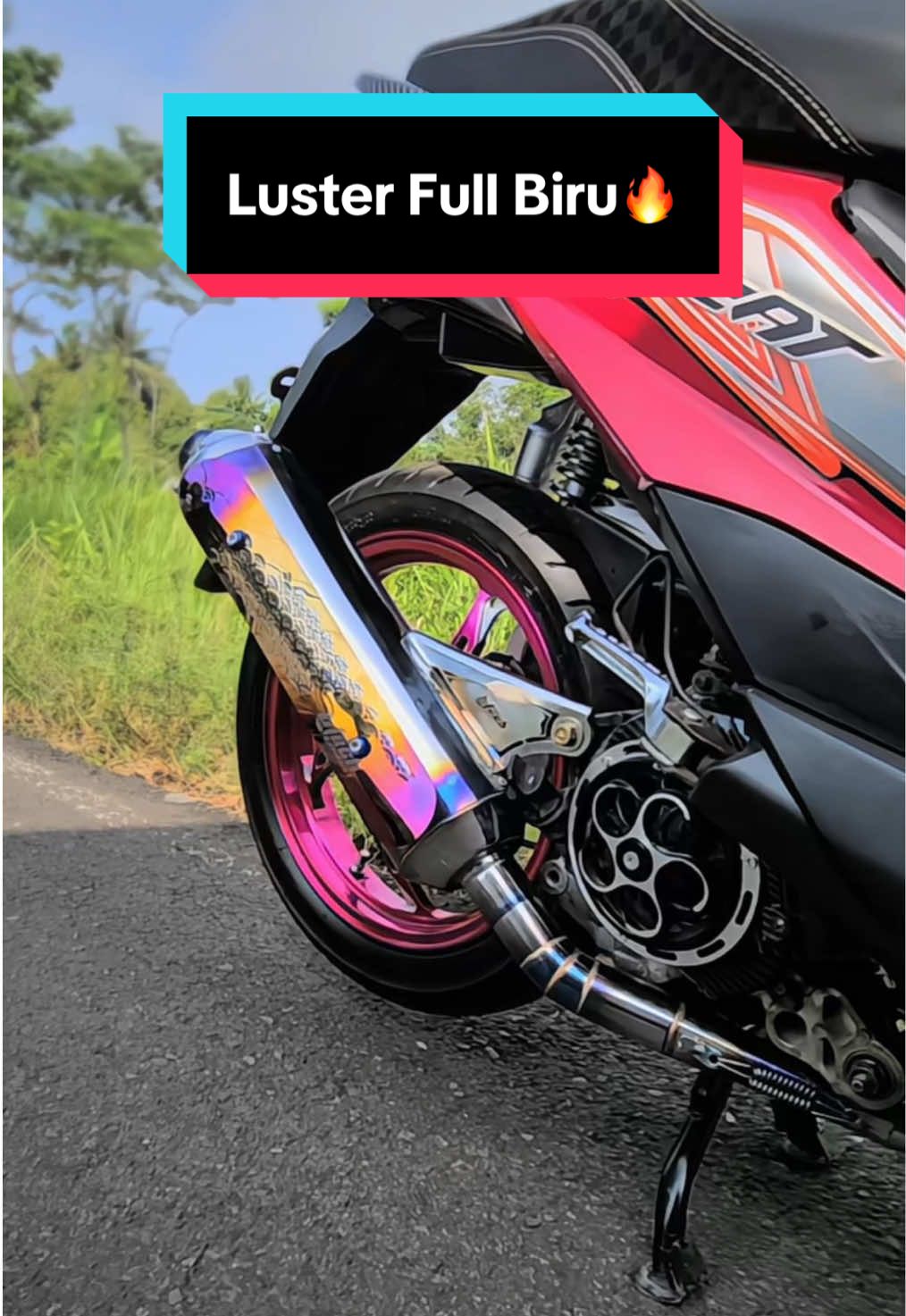 Luster full biru di motor beat cakep bgt nih, guys🥰🤩🤗 ✅ Berbahan stainless ✅ PNP ✅ Inlet 38 ✅ Sarfull, sarteng, sarbor ✅ All matic #knalpotracing #luster #modifikasi #purbalingga #gasbarengbtech 