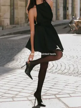 Mini dress and pointed heels. Another style combo you have to try! #minidressandpointedheels #classyshortdress #elegantstyle #heelswithdress #sachawardrobe  