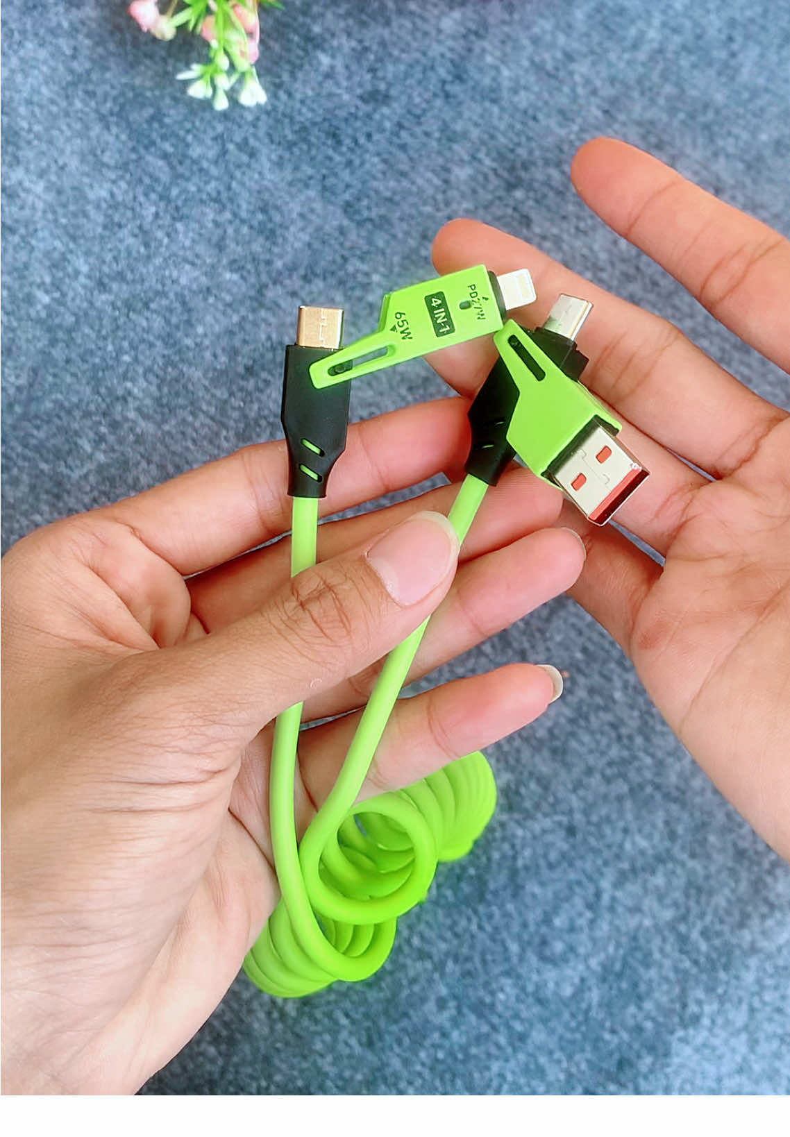 GAO] Cáp Sạc Lò Xo Đa Năng 4 trong 1#capsacloxo4in1 #emphuongriviu 