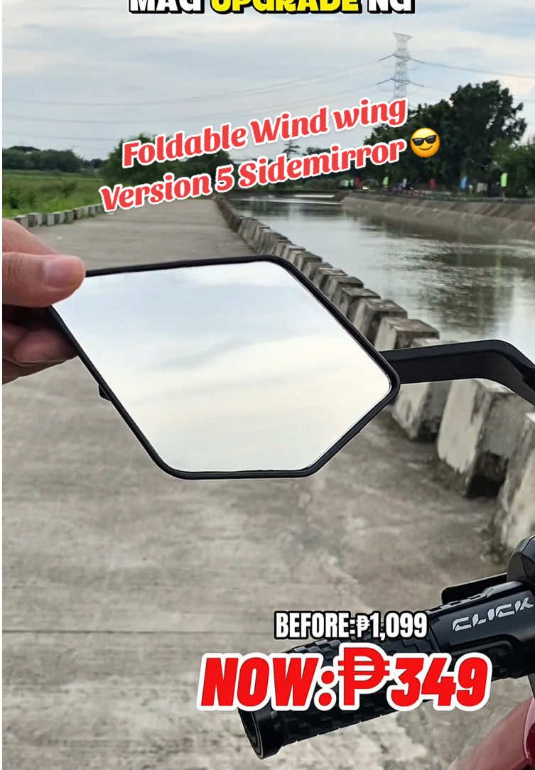 Upgraded side mirror wind wing type v5 for motorcycle 😎👌#FitnessDealsForU #HomeBudolFest #HomeCareThur #fyp #sidemirror 