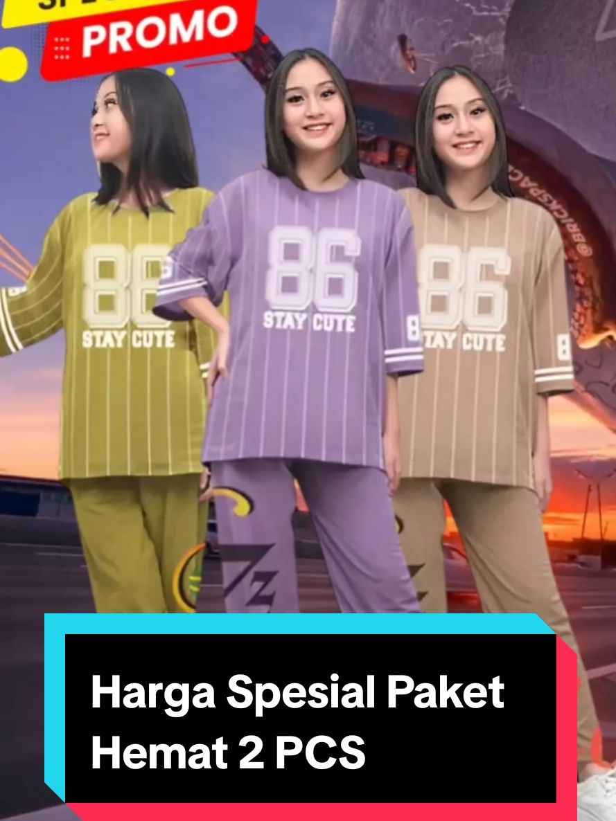 VINZZ - BUY 1 GET 1 !!! Setelan Ld 120 Wanita Jumbo Stay Cute 86#fyp #promo #oneset #setelanwanita 