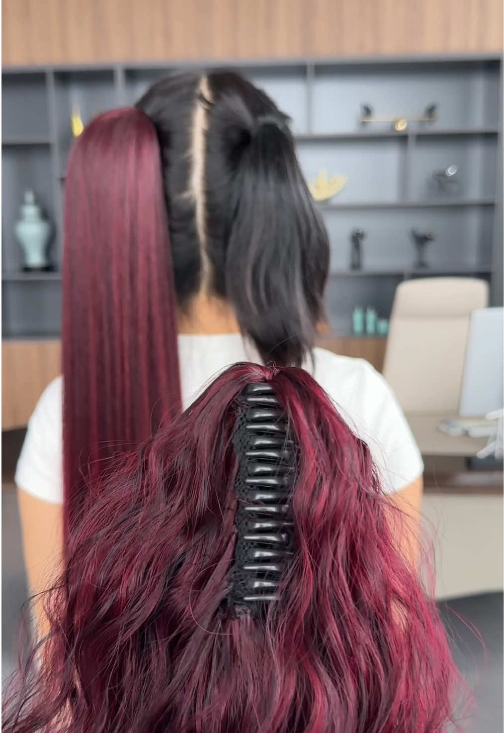 The red ponytail can be matched with a variety of different styles hairstyles #ponytailextensions #hairtutorial #fpy #hairstyle #wig 