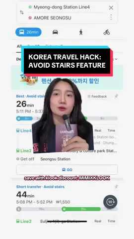 another korea travel hack to avoid stairs when u navigate 🇰🇷 🔗 link in bio for my korea recos 🏷️ all-year klook discount: 𝗠𝗜𝗠𝗜𝗫𝗞𝗟𝗢𝗢𝗞 #korea #hack #navermap #travel #mimiyako_