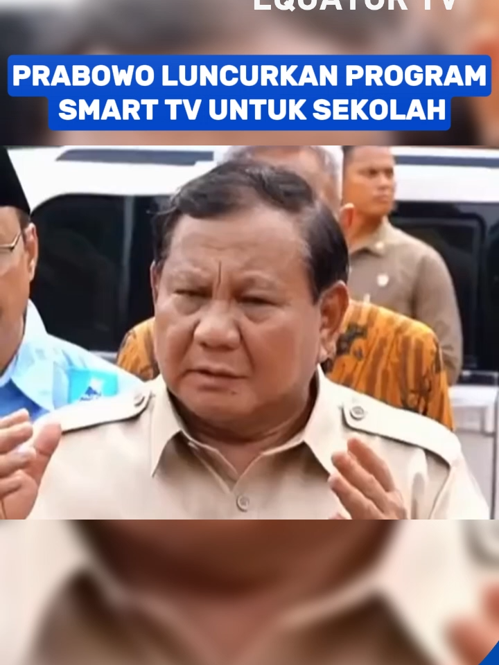 Presiden Prabowo Subianto menargetkan setiap ruang kelas di Indonesia akan dilengkapi Smart TV. Tahun ini, program menyasar 330 ribu sekolah, dengan target 100 ribu sekolah menerima perangkat sebelum 10 November 2025. Dalam kunjungan ke Sekolah Rakyat Menengah Atas (SRMA) 10 Jakarta Selatan pada Kamis, 11 September 2025, Prabowo menjelaskan Smart TV akan mendukung pembelajaran interaktif, animasi, hingga pendidikan jarak jauh, terutama di daerah yang masih kekurangan guru.(AD)