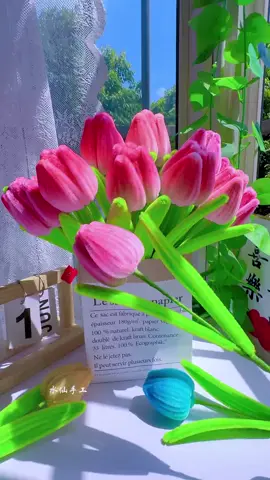 Hoa Tuylip xinh lung linh dưới ánh nắng #kemnhungloai1 #yeuhandmade #yeuhandmade89 #hoatuylipkemnhung #hoatuylip🌷🌷🌷 