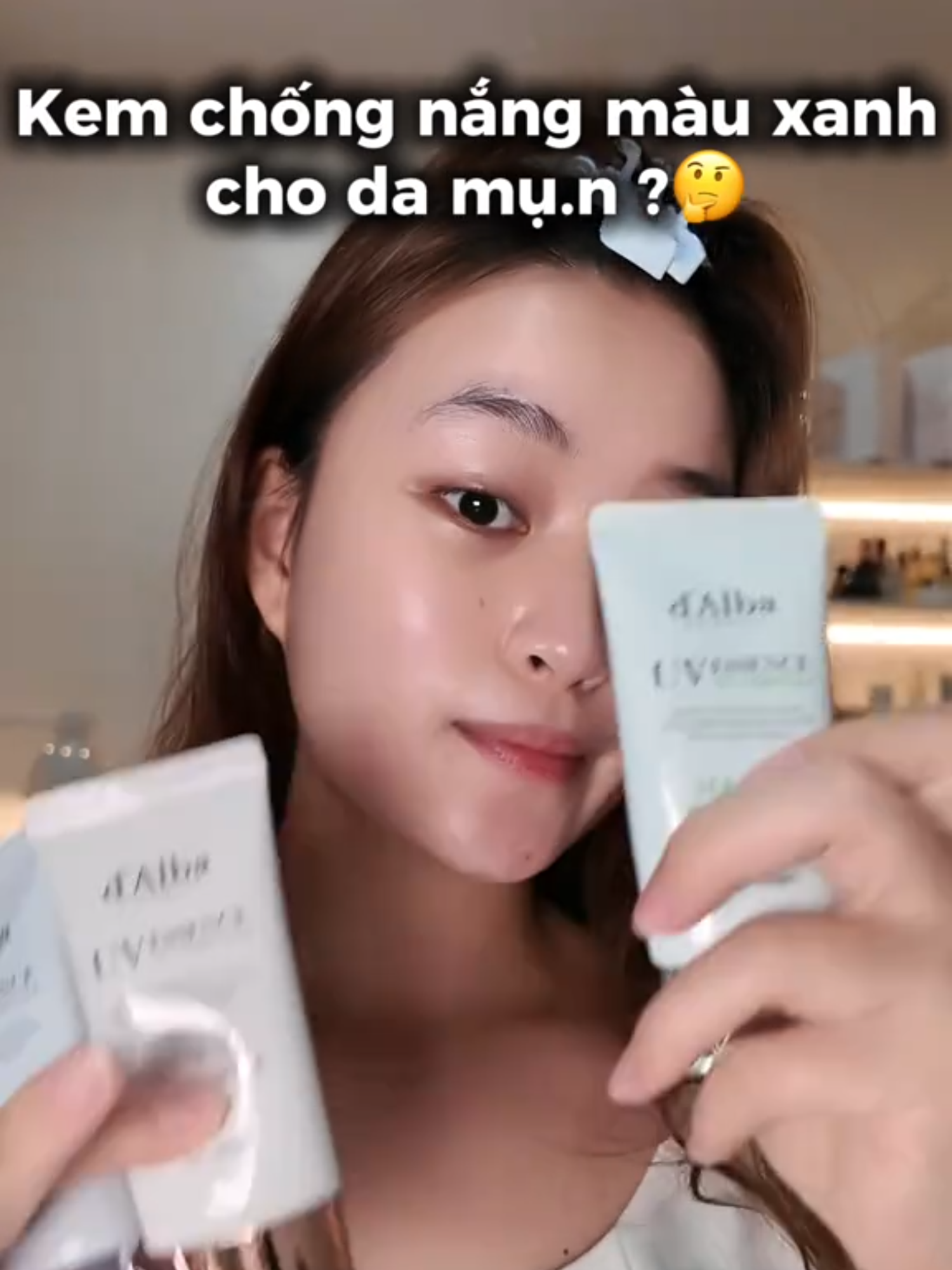 Kem chống nắng màu xanh lá d'Alba dành cho da mụn? 🤔🤩✨ #dalba #dalbavietnam #dalbavn #kemchongnang #kemchongnangdalba #kemchongnangnangtone #kemchongnangkiemdau