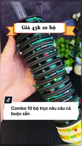 Combo 10 bộ trục nâu câu cá buộc sẵn #fishing #cauca #xuhuong 