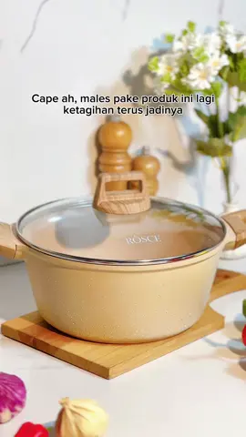 ROSCE Casserole Panci 24cm isi 5 liter ini cocok banget buat masak porsi keluarga 👨‍👩‍👧‍👦 Mau bikin ketupat, sop, atau rendang… semua jadi gampang 💯 Panci granite anti lengket + kokoh seumur hidup!  Stoknya terbatas, coba cek keranjang, masih kebagian gak? ☹️🥘 #pancisup #casserolepan #antilengket #pancikukus #alatmasak 