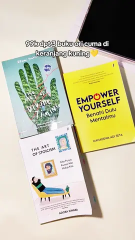 menguatkan mental, fokus sama diri sendiri, dan tenang. ketiga buku ini bakal bantu kamu jadi versi terbaikk utk dirimu sendiri. 99k dapat 3 buku cuma di keranjang kuning #bundlingbuku #bukuselfimprovement #reviewbukujendela #rekomendasibuku 