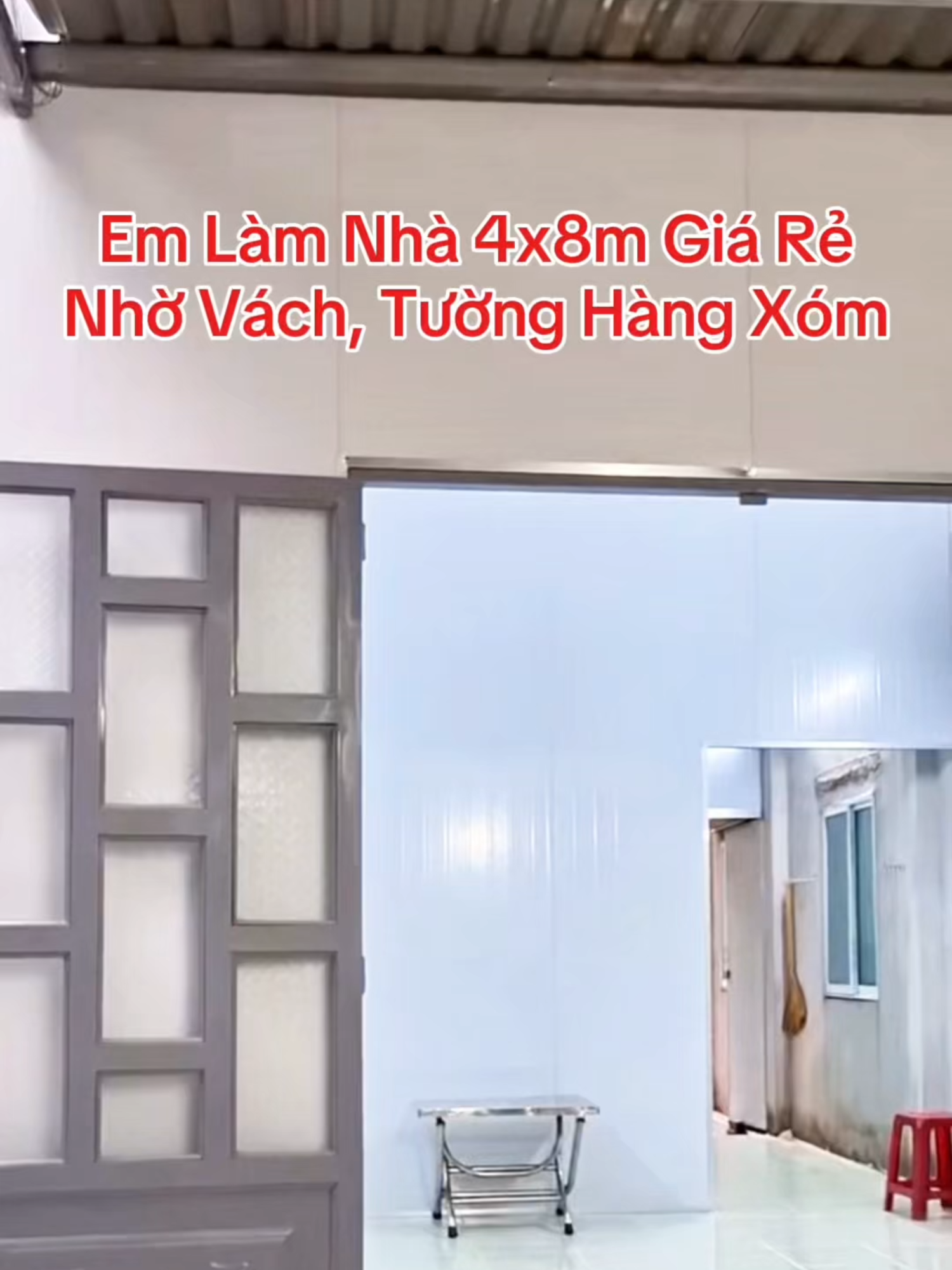 Em Làm Nhà 4x8m Giá Rẻ Nhờ Vách, Tường Hàng Xóm #nhalapghep #nhagiare #thicongtrongoi #xaydung #panelthinhphat