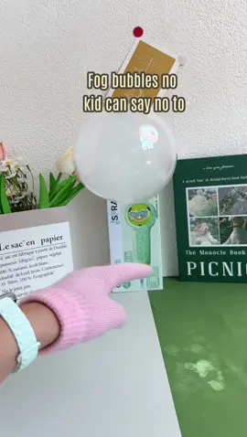 Watch their eyes light up when these fog bubbles DON'T pop! Perfect STEM toy for curious little scientists. #FogBubbleMachine #FogBubbleWand #MistBubbleMachine #bubble #child             