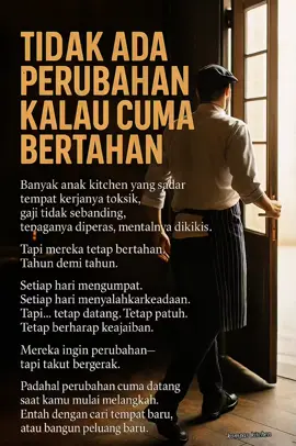 Setiap hari ngeluh. Setiap bulan berharap ada keajaiban. Tapi tetap di tempat yang sama. 👉 Pernah ngerasain hal kayak gini? Ceritain di kolom komentar. 🙌 #AnakKitchen #ChefLife #KompasKitchen #ChefRealTalk #kitchensecrets 