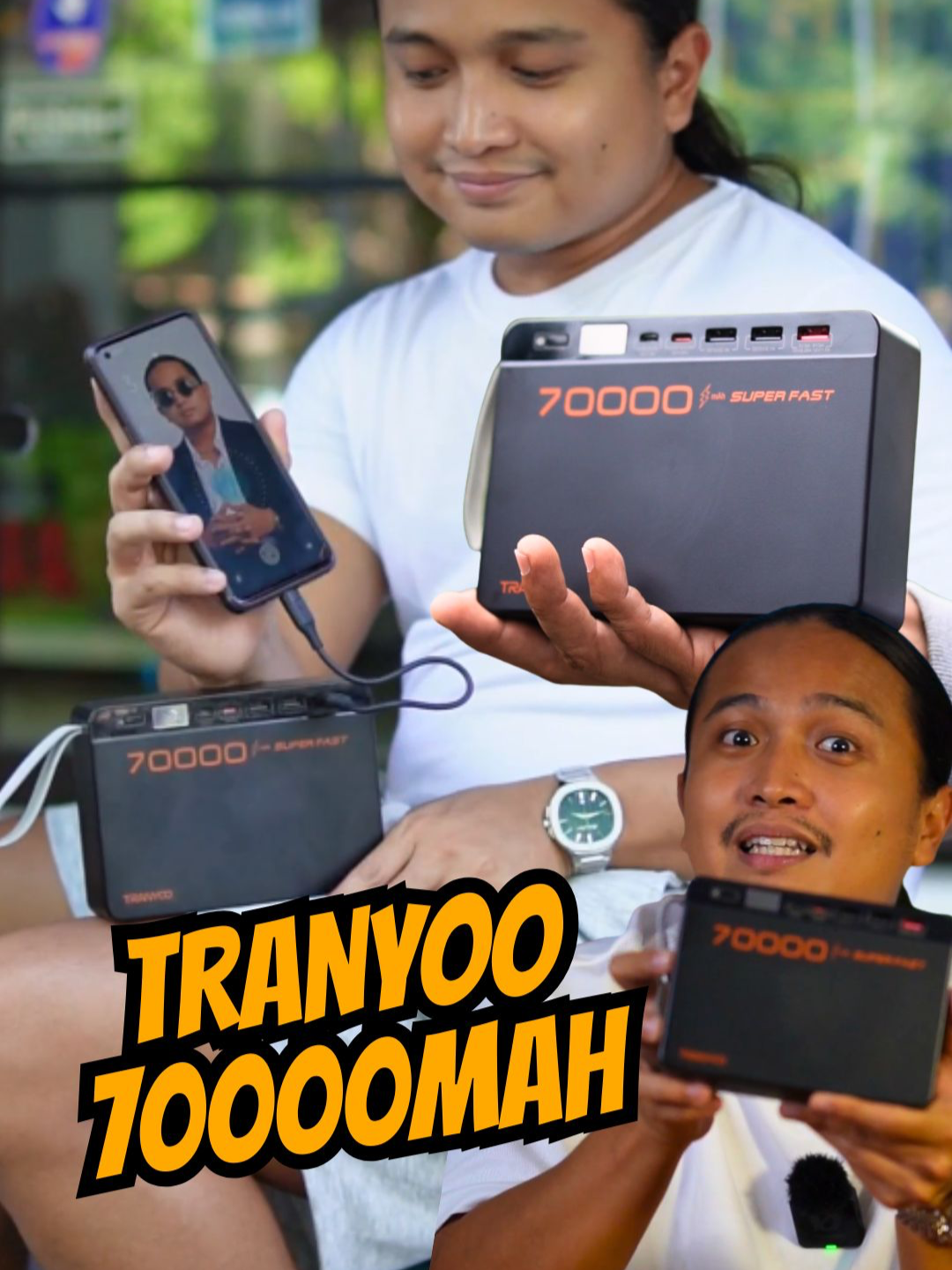 Powerbank na pang-buo ng pamilya Tranyoo 70000mAh solid sa kapasidad!