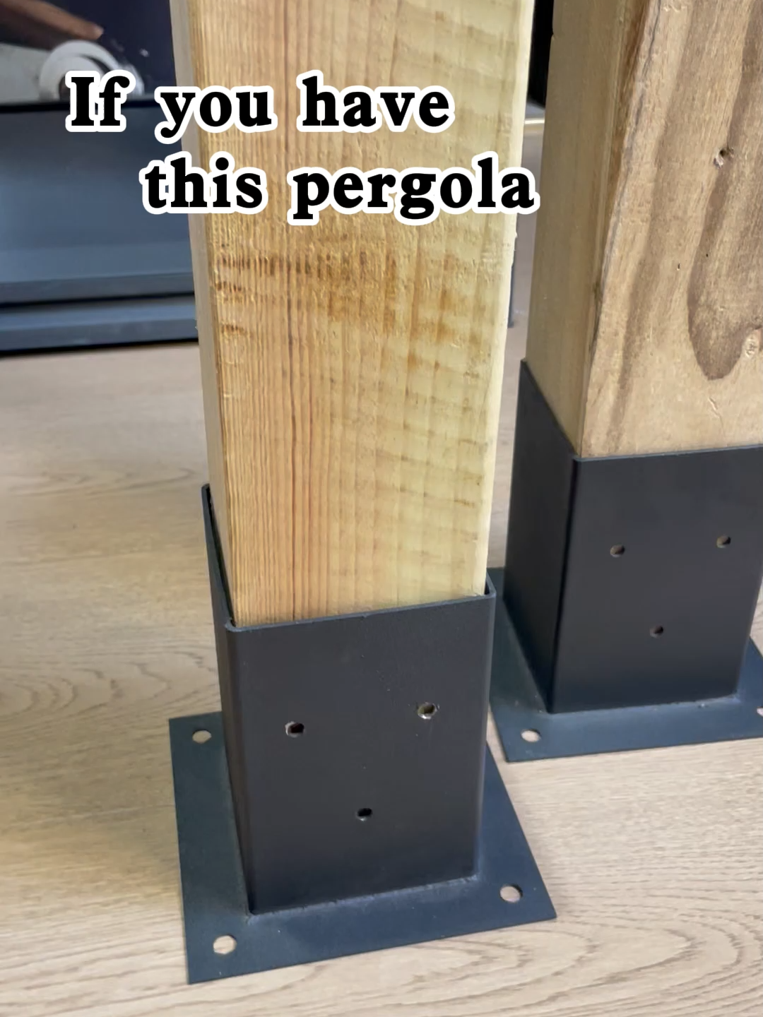 Just tap the yellow cart, add a couple sets of pergola brackets, and you have the perfect hangout spot.#pergola#pergoladesign#DIY#diyproject#pergolakit