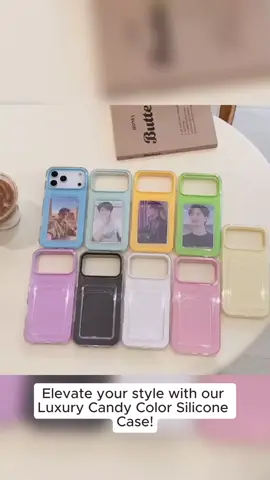 Luxury Candy Color 2 IN 1 Clear Silicone Card Photo Insert Fashion Stylish Case for iPhone 16 16E 17 17 Air Pro Max Shockproof Card Slot Wallet Phone Cover 