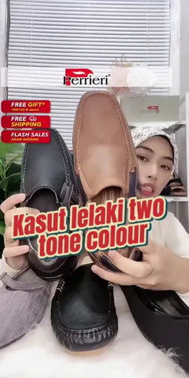 Kasut lelaki two tone colour #perrieri #kasutlelaki #kasutlelakimurah #viral #fyp 