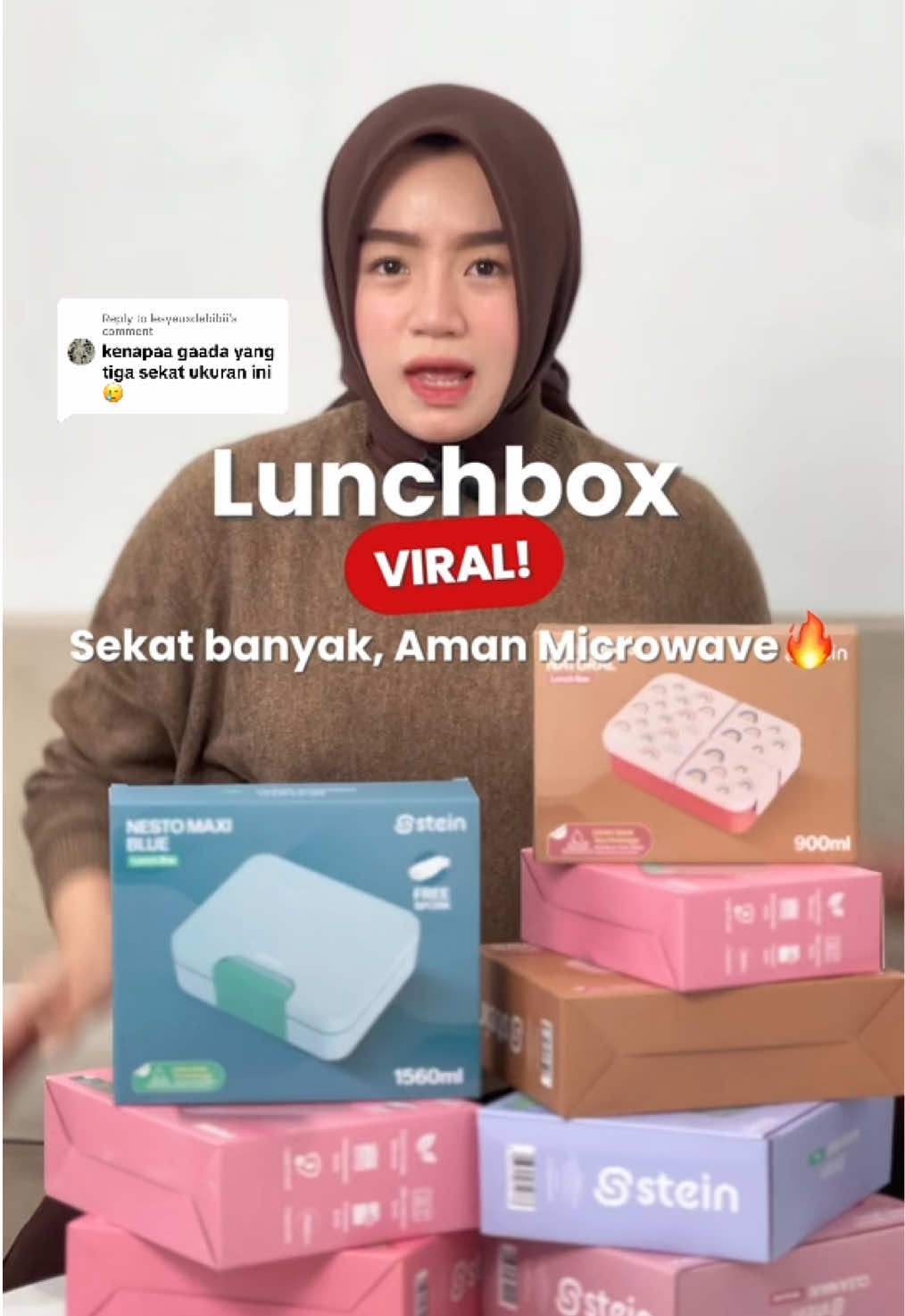 Replying to @lesyeuxdebibii  Series Lunchbox Viral yang udah anti tumpah anti tercampur, kali ini aman masuk microwave juga! Buruaaannn #SteinLunchBox #LunchBox #KotakBekal #LunchBoxAntiBocor #LunchBoxAntiTumpah 