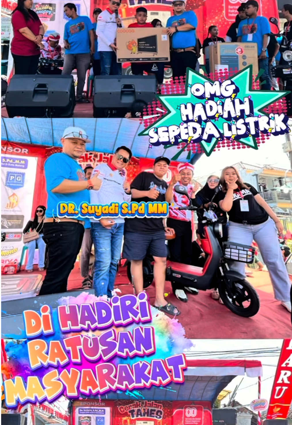 Tiada Henti untuk memberikan Keceriaan kepada Masyarakat di Kota Malang Ketua DPD Partai NasDem Kota Malang juga Anggota DPRD Komisi D Kota Malang menghadiri Event Gerak Jalan Sehat dalam Memperingati HUT RI yang ke 80 Dr. Suyadi S.Pd MM mengapresiasi dengan membagikan Doorprize Sepeda Listrik di kawasan RW.12 kelurahan Tanjungrejo Kecamatan Sukun Salam Satu Jiwa !!! Arema !!! Kota Malang !!! Mbois Berkelas !!! Salam Restorasi !!! Untuk Indonesia !!! #zakia #dprdkotamalang #gerakjalan #hutri80 #fyp 