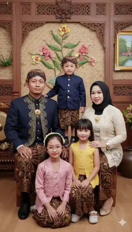 Foto Keluarga Tanpa Ke Studio 😂#fotokeluarga #fotokeluargastudio #bajuadat #editfotokeluarga #prompt #geminiai #remake #photoshoot #tren 