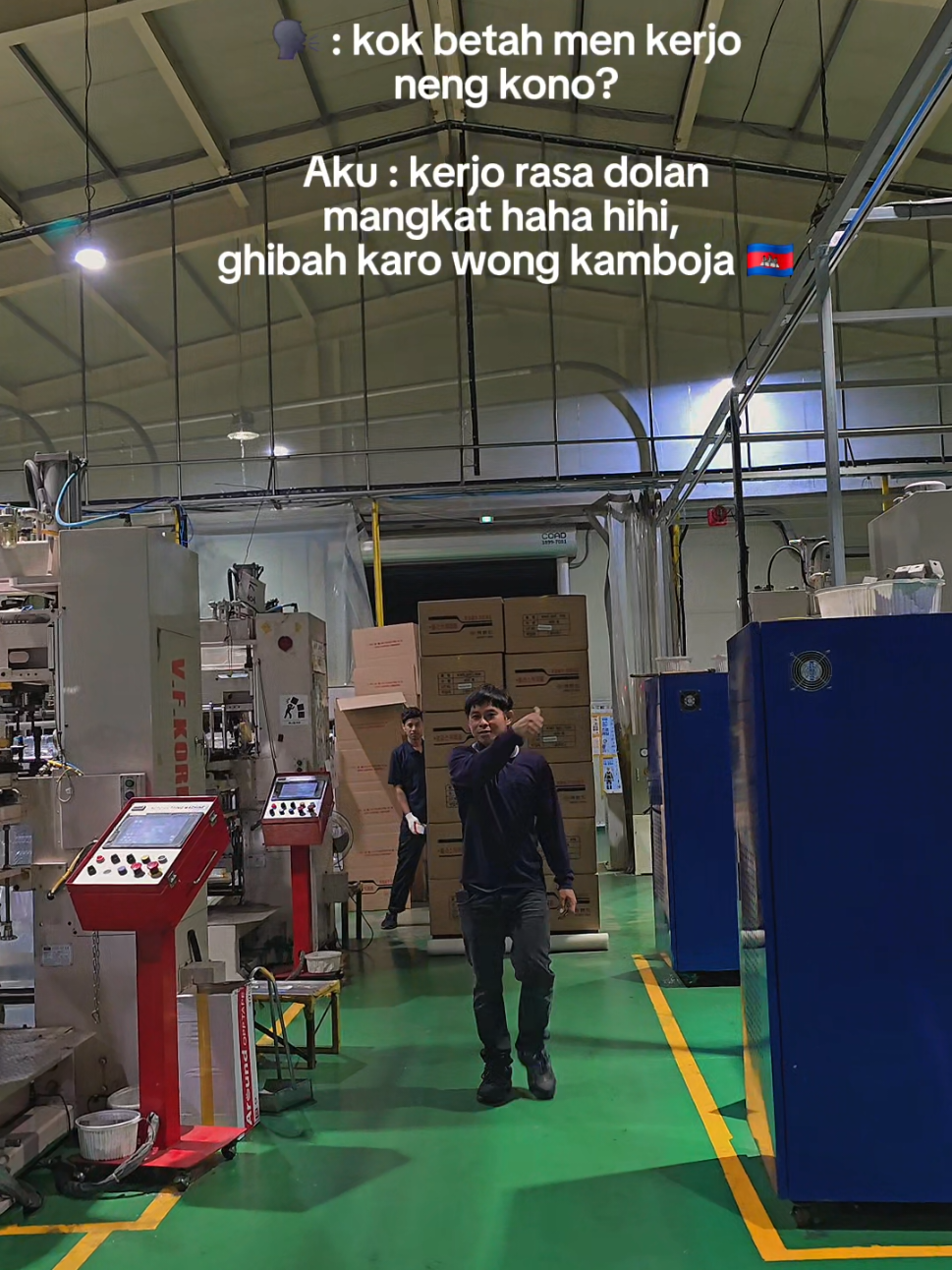 pesona kerja pabrik di Korea tapi gak punya senior Indonesia yang ngajari orang kamboja 🇰🇭🤣#CapCut 