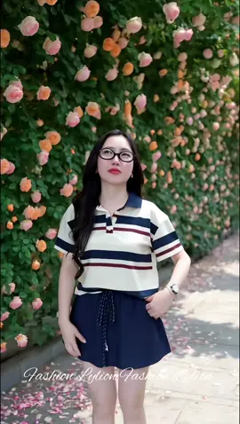 Set Đồ Thể Thao Áo polo kẻ trend + chân váy xanh than dáng xòe #thoitrangnu #setdothethao #setvaythethao #fashionlylion #setvaynu 